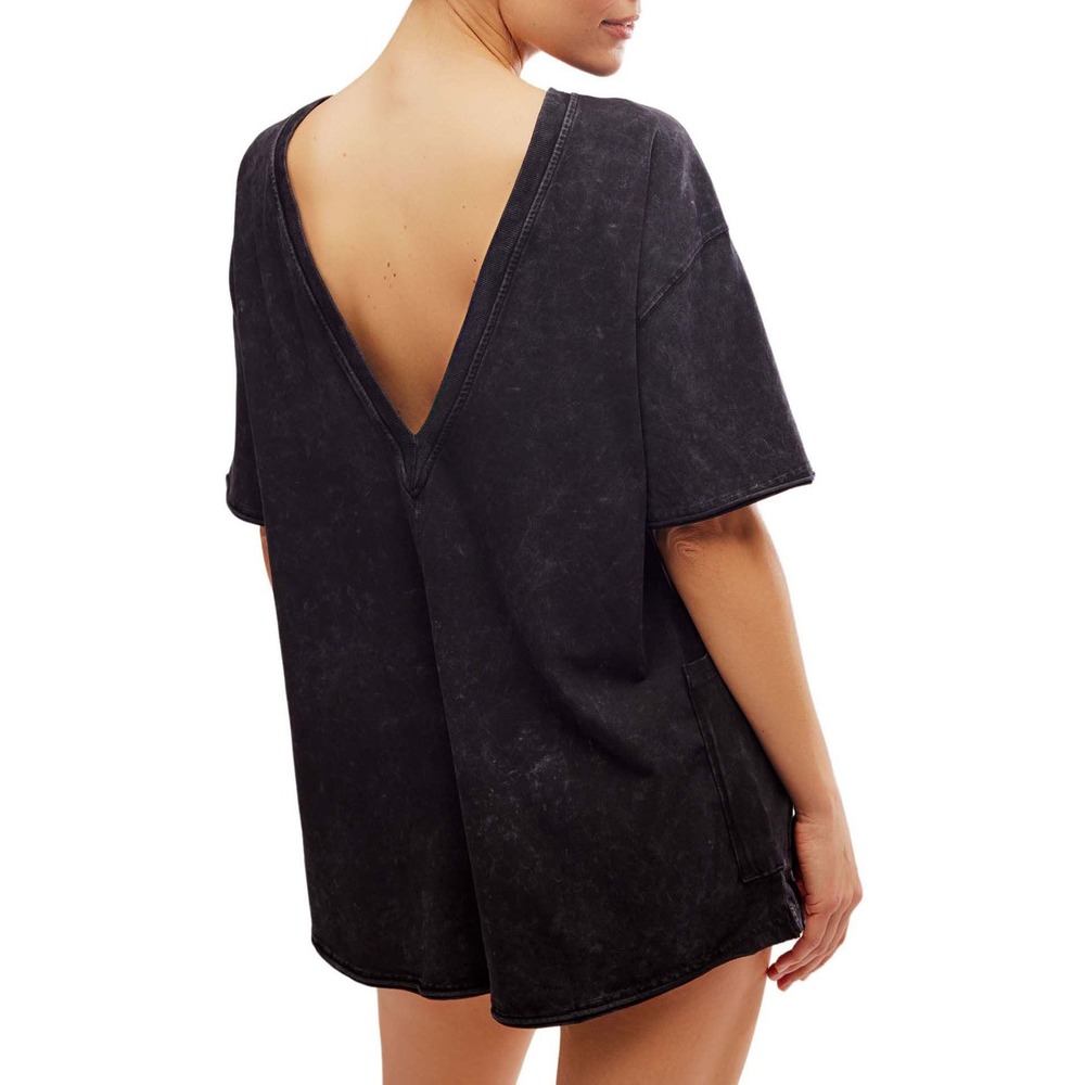 FP Movement Free People Hot Shot Tee Romper Black Noir Small NWT - Picture 6 of 10